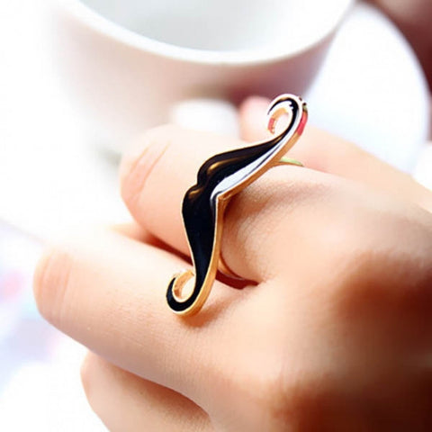 Black Moustache Ring