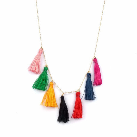 Fun Colourful Tassels Fashion Trend Charms Necklace