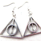 Harry Potter Deathly Hallows Style Symbol Drop Earrings