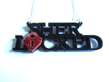 Acrylic 'Sherlocked' Heart Word Necklace