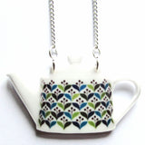 Large Retro Teapot Acrylic Pendant Necklace
