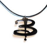 Buffy Inspired Logo Black Acrylic Pendant Necklace