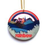 Rainbow TV Circular Acrylic Pendant Necklace