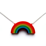 Statement Colourful Multi-layered Rainbow Acrylic Necklace