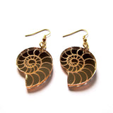 Kitsch Gold Mirror Conch Shell Acrylic Drop Earrings