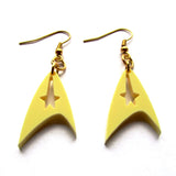 Star Trek Insignia Yellow Acrylic Drop Earrings