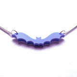 Classic Flying Bat Gothic Lilac-Blue Pendant Necklace
