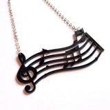 Statement Musical Notes Bar Acrylic Necklace
