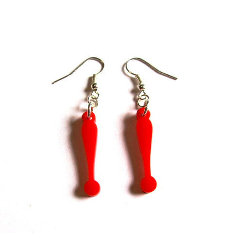 Hot Red Exclamation Mark Acrylic Drop Earrings