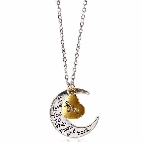 I Love You to the Moon and Back Mom Sister Daughter Aunt Necklace