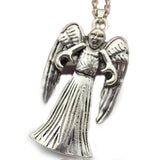Doctor Who Weeping Angel Inspired Silver Double-Sided Pendant