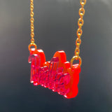 Pink Barbie double layer word necklace