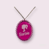 Multi pink Barbie Cameo pendant necklace - 2