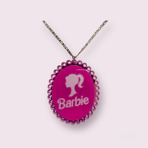 Multi pink Barbie Cameo pendant necklace - 2