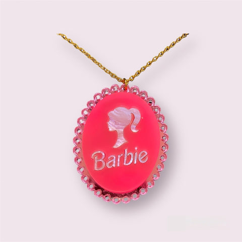 Multi pink Barbie Cameo pendant necklace - 1