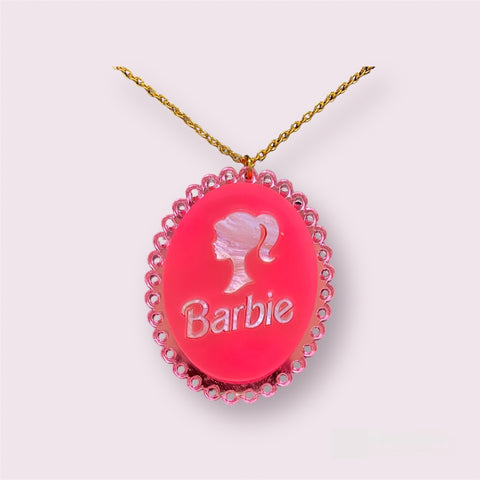 Multi pink Barbie Cameo pendant necklace - 1