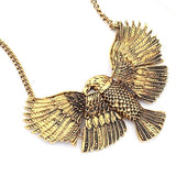 Statement Metal Eagle Necklace (Silver or Bronze)