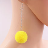 Pop Colour Pretty Pom Pom Drop Earrings – Yellow