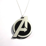 Avengers Insignia Acrylic Necklace on Fine Silver Chain