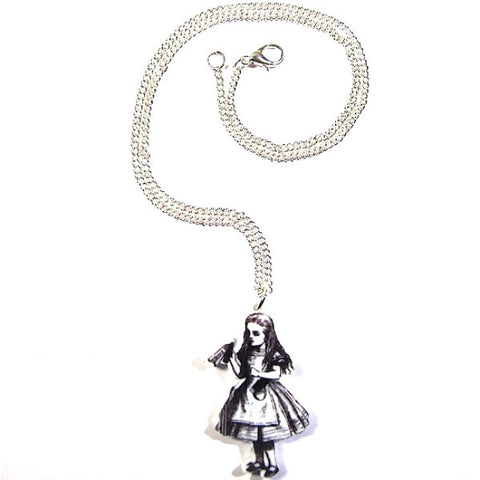 Alice in Wonderland Black and White Acrylic Pendant