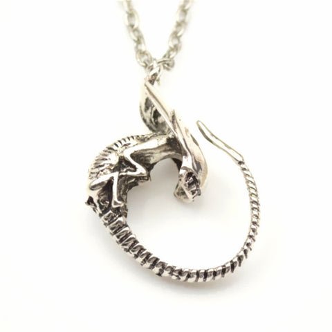 Awesome Alien Aliens Silver Pendant Necklace