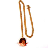 Vintage Style Winged Angel Face Pendant