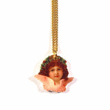 Vintage Style Winged Angel Face Pendant