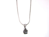 Pretty Silver Crown and Snake Chain Pendant