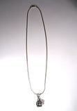 Pretty Silver Crown and Snake Chain Pendant