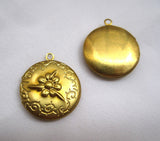 Embossed Floral Golden Round Locket Pendant