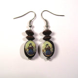 Wooden Saints Religious Drop Earrings (varying designs)