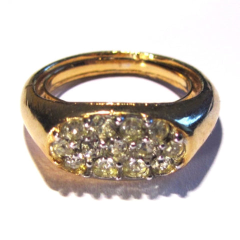 Gold Tone Crystals Set Ring