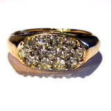 Gold Tone Crystals Set Ring