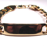 Gold Tone Chunky Chain ID Bracelet