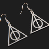 Harry Potter Deathly Hallows Style Symbol Drop Earrings