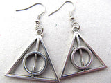 Harry Potter Deathly Hallows Style Symbol Drop Earrings