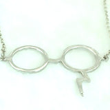 Harry Potter Lightning Scar Glasses Style Silver / Gold Necklace