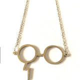 Harry Potter Lightning Scar Glasses Style Silver / Gold Necklace