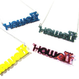 Hula HAWAII Acrylic Word Necklace
