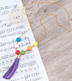 Bright Colourful Beads Statement Tassel Summer Necklace