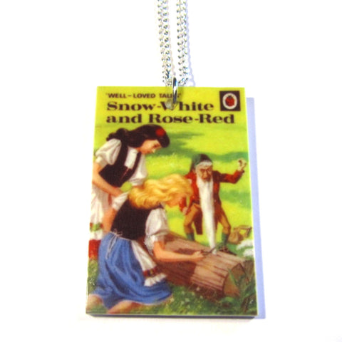 Snow White and Rose Red Ladybird Book Print Retro Necklace