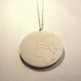 Pearlised Globe Map Of World Circle Acrylic Necklace