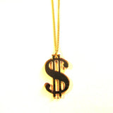 Gold Mirror Acrylic Dollar Sign Necklace – Hip Hop, Rap, Urban