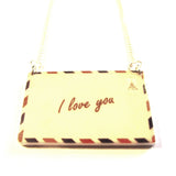 'I Love You' Airmail Envelope Acrylic Necklace