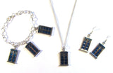 Doctor Who Style Police Box Charm Pendant Bracelet Earrings set