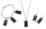 Doctor Who Style Police Box Charm Pendant Bracelet Earrings set