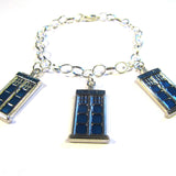 Doctor Who Style Police Box Charm Bracelet