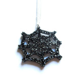 Glitter Black Cobweb Pendant