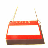 Awesome 'Hello My Name Is' Acrylic Badge Pendant