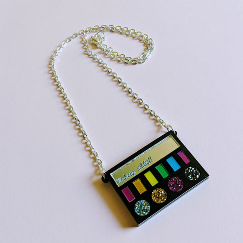 Gorgeous Glitter Makeup Addict Palette Acrylic Necklace